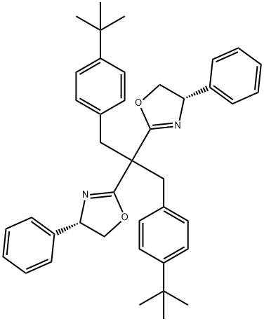 1,3-双[4-(叔丁基)苯基]-2,2-双[(S)-4-苯基-4,5-二氢-2-恶唑基]丙烷 结构式