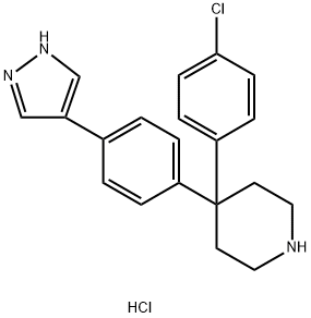 4-(4-氯苯基)-4-[4-(1H-吡唑-4-基)苯基]哌啶二盐酸盐 结构式