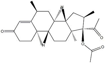 17α-(Acetyloxy)-6α,16α-dimethylpregn-4-ene-3,20-dione 结构式