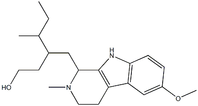 γ-sec-Butyl-2,3,4,9-tetrahydro-6-methoxy-2-methyl-1H-pyrido[3,4-b]indole-1-(1-butanol) 结构式