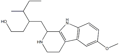 γ-sec-Butyl-2,3,4,9-tetrahydro-6-methoxy-1H-pyrido[3,4-b]indole-1-(1-butanol) 结构式