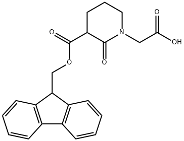 3-N-FMOC-氨基-2-氧代哌啶-1-乙酸 结构式