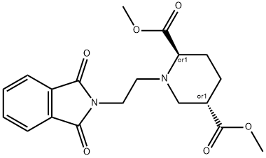 2,5-Piperidinedicarboxylic acid, 1-[2-(1,3-dihydro-1,3-dioxo-2H-isoindol-2-yl)ethyl]-, 2,5-diMethyl ester, (2R,5S)-rel- 结构式