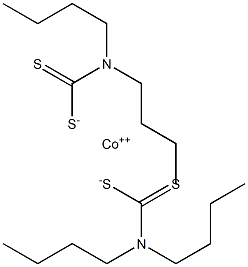 BIS(DIBUTYLDITHIOCARBAMATO-S,S')COBALT 结构式