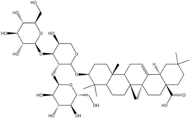 3-O-(glucopyranosyl-1-4-glucopyranosyl-1-4-arabinopyranosyl)oleanolic acid 结构式