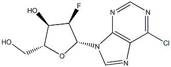 6-氯-9-(2-脱氧-2-氟-Β-D-呋喃核糖基)嘌呤 结构式