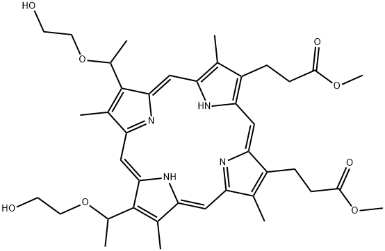 2,4-di-(2-hydroxyethoxy)ethyl-deuteroporphyrin IX 结构式