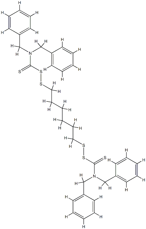 1,6-Bis(N,N′-dibenzylthiocarbamoyldithio)-hexan 结构式