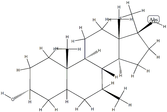 7β,17α-Dimethyl-5β-androstane-3α,17β-diol 结构式