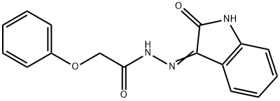 N'-(2-oxo-1,2-dihydro-3H-indol-3-ylidene)-2-phenoxyacetohydrazide 结构式