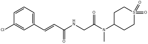 (2E)-3-(3-氯苯基)-N-[2-[甲基(四氢-1,1-二氧代-2H-噻喃-4-基)氨基]-2-氧代乙基]-2-丙烯酰胺 结构式