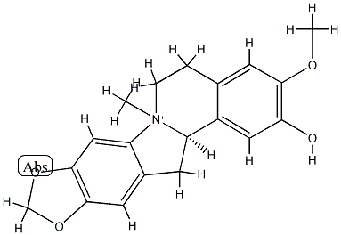 (13aR)-5,6,13,13a-Tetrahydro-2-hydroxy-3-methoxy-7-methyl[1,3]dioxolo[5,6]indolo[2,1-a]isoquinoline -ium 结构式