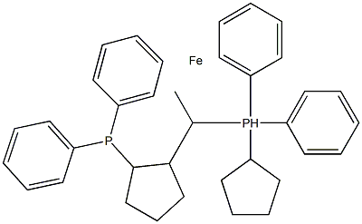 (1S)-1-(二苯基膦)-2-[(1R)-1-(二苯基膦)乙基]二茂铁 结构式