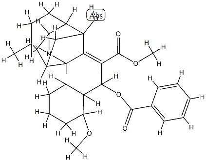 Methyl 16α-(benzoyloxy)-20-hydroxy-14α-methoxyhimbosan-18-oate 结构式