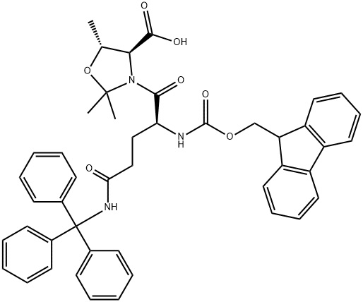 (4S,5R)-3-[(2S)-2-[[芴甲氧羰基]氨基]-1,5-二氧代-5-[(三苯基甲基)氨基]戊基]-2,2,5-三甲基-4-恶唑烷羧酸 结构式