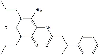 Benzenepropanamide,  N-(6-amino-1,2,3,4-tetrahydro-2,4-dioxo-1,3-dipropyl-5-pyrimidinyl)--bta--methyl- 结构式