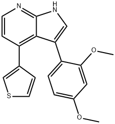 3-(2,4-二甲氧基苯基)-4-(3-噻吩基)-1H-吡咯并[2,3-B]吡啶 结构式