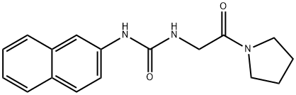 N-2-萘基-N'-[2-氧代-2-(1-吡咯烷基)乙基]脲 结构式