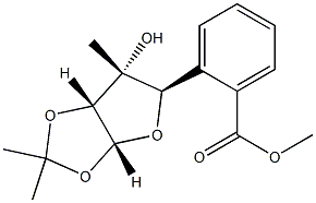 3-C-甲基-1,2-O-(异丙亚基)-ALPHA-D-呋喃核糖 5-苯甲酸酯 结构式