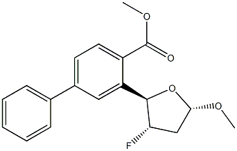 甲基-2,3-二脱氧-3-氟-5-O-(4-苯基苯甲酰基)-ALPHA-D-赤式戊呋喃糖苷 结构式