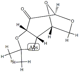 1,6-Anhydro-3-O,4-O-isopropylidene-β-D-lyxo-2-hexosulopyranose 结构式