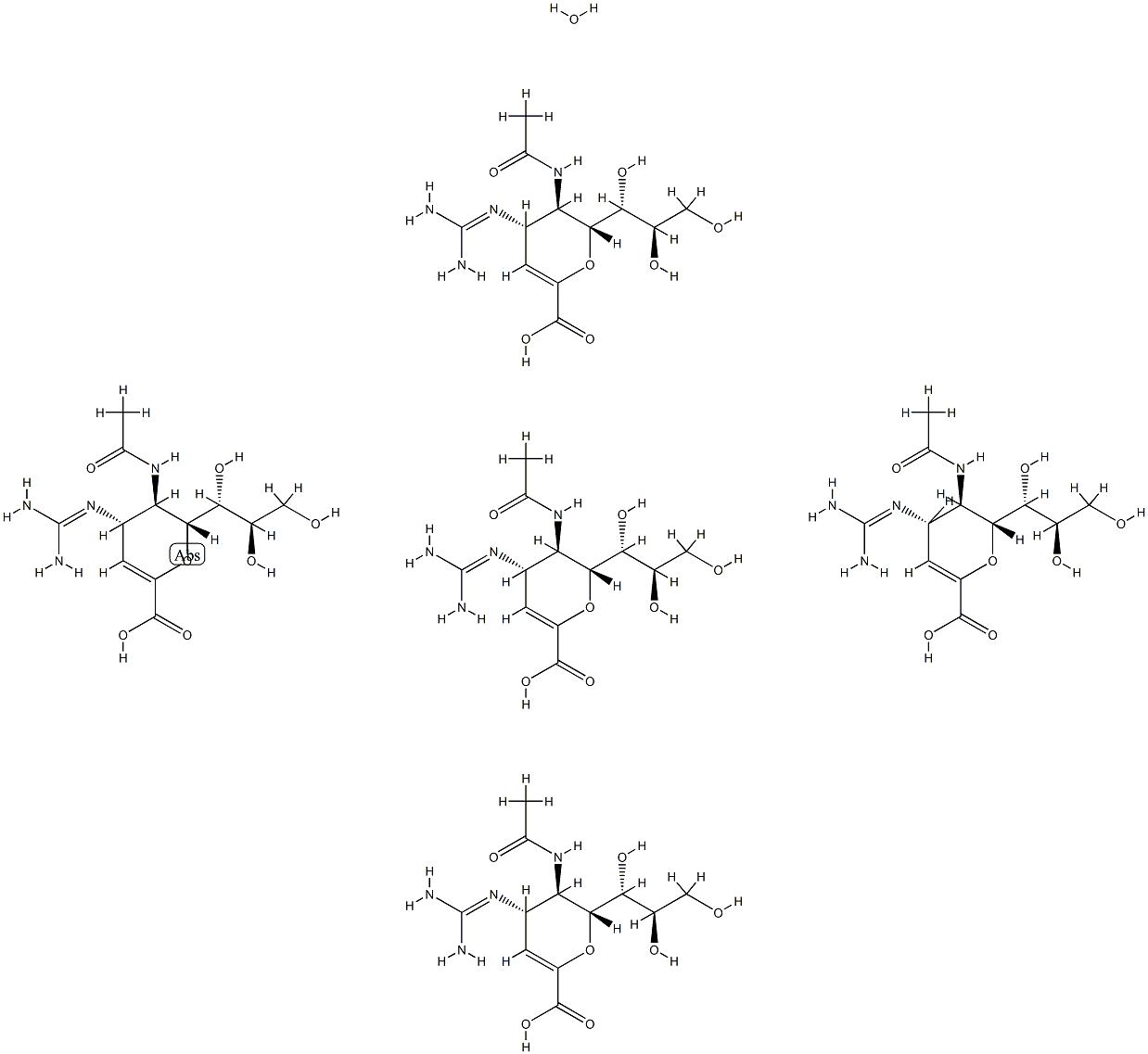 zanamivir hydrate 结构式