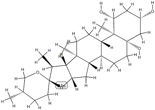 (25S)-5β-Spirostane-1β,3β,5-triol 结构式