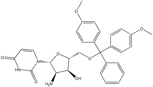 2'-Amino-2'-deoxy-5'-O-(4,4'-dimethoxytrityl)uridine 结构式