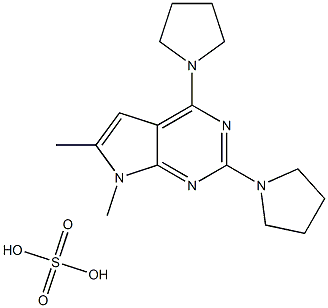 8,9-dimethyl-3,5-dipyrrolidin-1-yl-2,4,9-triazabicyclo[4.3.0]nona-2,4, 7,10-tetraene, sulfuric acid 结构式