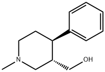 3S,4R-4-苯基-3-羟甲基-1-甲基哌啶 结构式