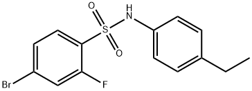 4-溴-N-(4-乙基苯基)-2-氟-苯磺酰胺 结构式