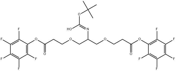 2-(T-丁氧羰基酰胺)-1,3-双(PFP-氧羰基乙氧基)丙烷 结构式