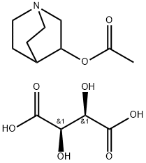 奎宁环-3-基乙酸酯(2R,3R)-2,3-二羟基琥珀酸盐 结构式