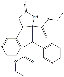 β-[2-(Ethoxycarbonyl)-5-oxo-3-(3-pyridinyl)-2-pyrrolidinyl]-3-pyridinepropionic acid ethyl ester 结构式