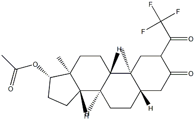 [(5S,8S,9S,10S,13S,14S,17S)-10,13-dimethyl-3-oxo-2-(2,2,2-trifluoroace tyl)-1,2,4,5,6,7,8,9,11,12,14,15,16,17-tetradecahydrocyclopenta[a]phen anthren-17-yl] acetate 结构式