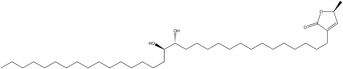 2(5H)-Furanone, 3-((15R,16R)-15,16-dihydroxydotrriacontyl)-5-methyl-,  (5S)-rel-( )- 结构式