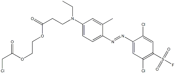 .beta.-Alanine, N-4-2,5-dichloro-4-(fluorosulfonyl)phenylazo-3-methylphenyl-N-ethyl-, 2-(chloroacetyl)oxyethyl ester 结构式