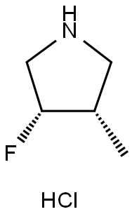 (3R,4R)-3-氟-4-甲基吡咯烷盐酸 结构式