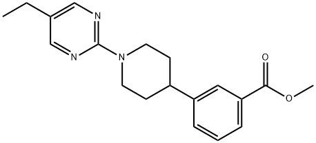 甲基 3-(1-(5-乙基嘧啶-2-基)哌啶-4-基)苯酸盐 结构式