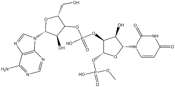 腺苷酸-(3'-5')-尿苷3'-一磷酸 结构式