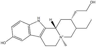 10,17-Dihydroxy-4β-methylcorynan-4-ium 结构式