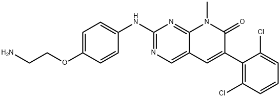 Pyrido[2,3-d]pyrimidin-7(8H)-one,2-[[4-(2-aminoethoxy)phenyl]amino]-6-(2,6-dichlorophenyl)-8-methyl- 结构式