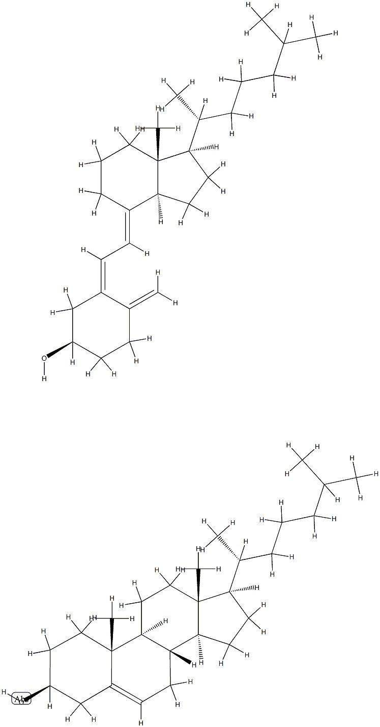 cholest-5-en-3beta-ol, compound with (3beta,5Z,7E)-9,10-secocholesta-5,7,10(19)-trien-3-ol 结构式