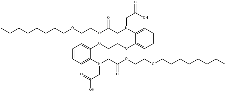 N,N'-[1,2-乙基双(氧-2,1-苯基)]双[N-(羧甲基)甘氨酸 1,1'-双[2-(辛氧基)乙基]酯 结构式