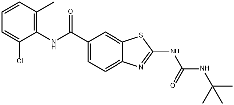 N-(2-氯-6-甲基苯基)-2-[[(叔丁基氨基)羰基]氨基]-6-苯并噻唑甲酰胺 结构式