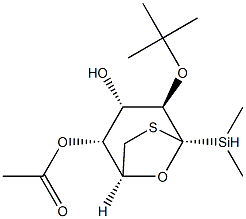 .beta.-D-Galactopyranose, 1,6-dideoxy-2-O-(1,1-dimethylethyl)dimethylsilyl-1,6-epithio-, 4-acetate 结构式