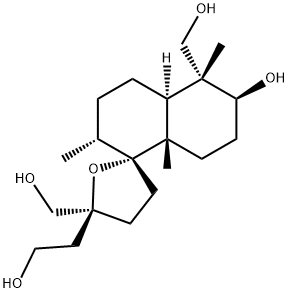 (2R,4'aα,5S)-3',4,4',4a',5,5',6',7',8',8a'-Decahydro-6'β-hydroxy-5-(2-hydroxyethyl)-2'α,5',8'aβ-trimethylspiro[furan-2(3H),1'(2'H)-naphthalene]-5,5'α-dimethanol 结构式