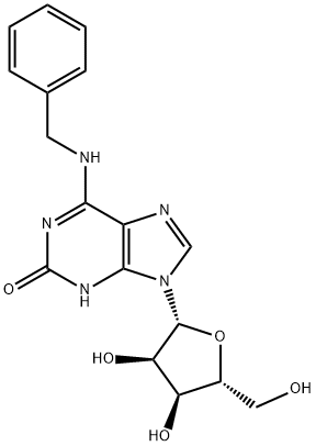 6-Benzylamino-9-β-D-ribofuranosyl-9H-purin-2(1H)-one 结构式