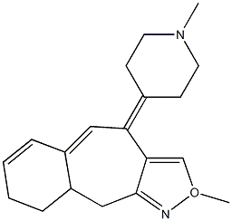 9,10-Dihydro-2-methyl-4-(1-methyl-4-piperidylidene)-4H-benzo[5,6]cyclohept[1,2-d]oxazole 结构式
