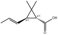 Cyclopropanecarboxylic acid, 2,2-dimethyl-3-(1E)-1-propenyl-, (1R,3R)-rel- (9CI) 结构式